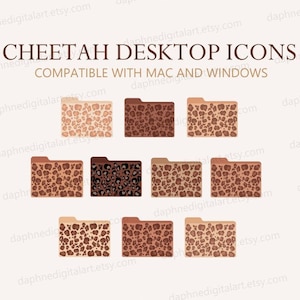 Boho Desktop Icons, Desktop Folder Icons MAC & Windows , Macbook Icons, Cheetah Icons, Aesthetic Desktop , Computer icons , Leopard icons