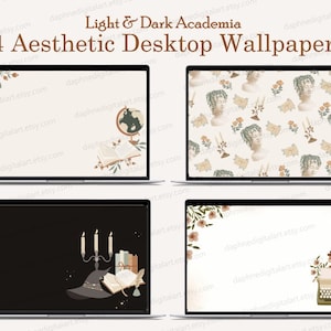 Aesthetic Desktop Wallpaper, Light Dark Academia Wallpapers, Laptop Background, Book Lover Wallpaper Design, Vintage Wallpaper Classic Art