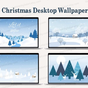 Christmas Desktop Wallpaper , Laptop Wallpaper , Macbook Wallpaper , Cozy Neutral Winter Background , Modern Wallpaper, Blue Background