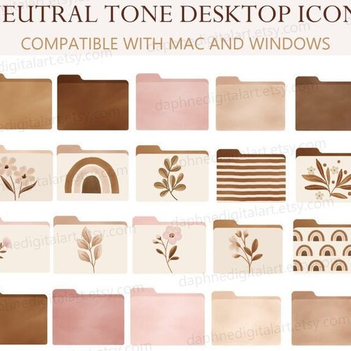 Desktop Folder Icons for Mac & Windows Mac Desktop Icons - Etsy