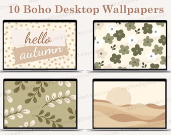 Boho Desktop Wallpaper , Autumn Laptop Wallpaper , Macbook Wallpaper , Neutral Computer Background , Modern Wallpaper, Fall Background