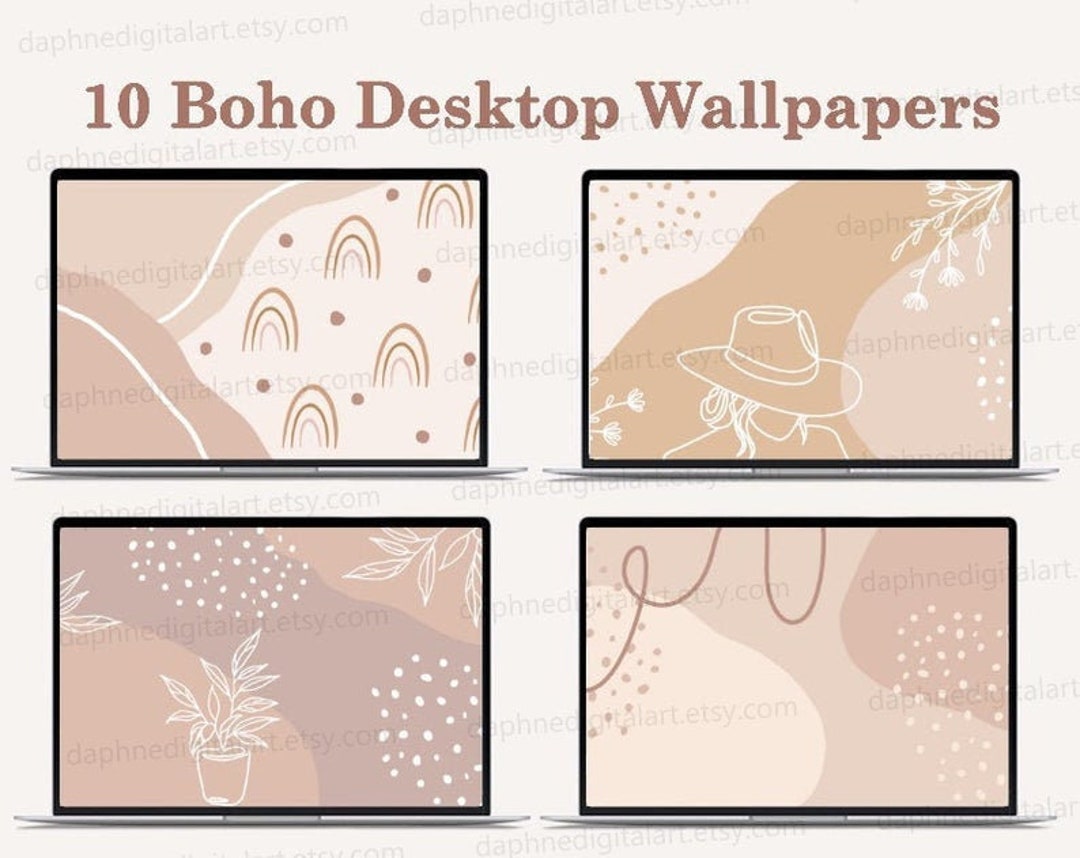 10 Boho Desktop Wallpapers Pink Digital Wallpapers Digital - Etsy