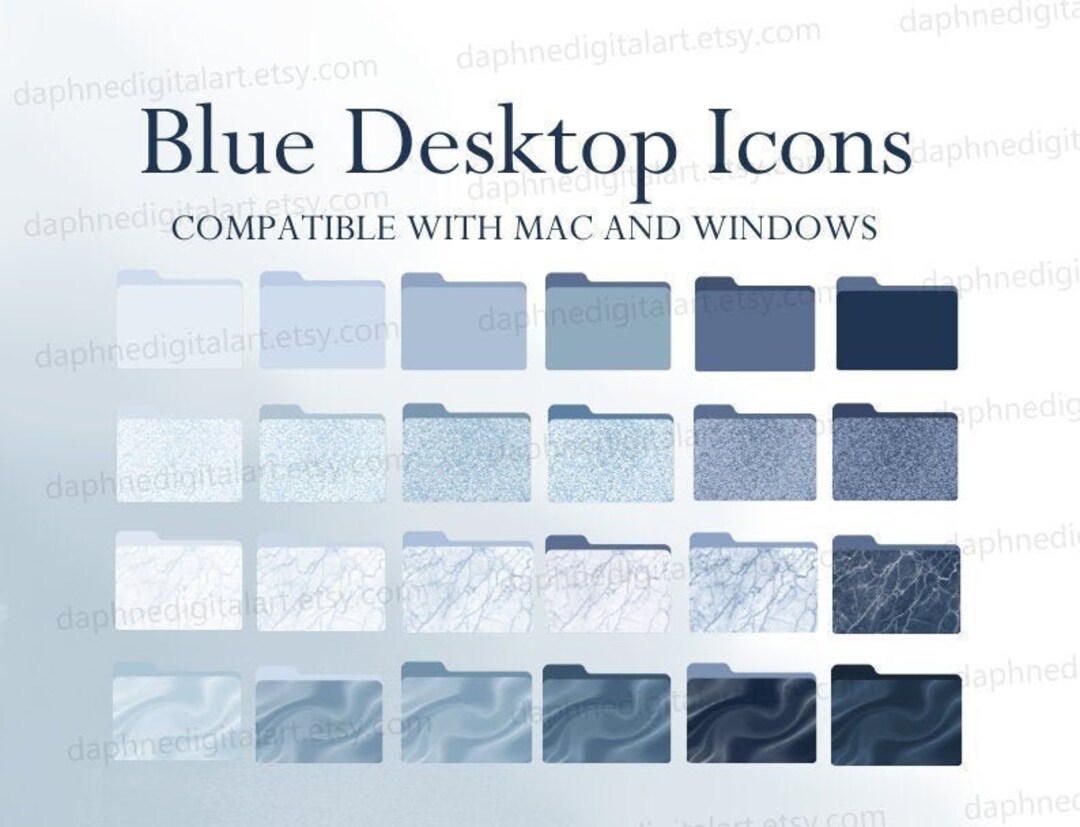 Blue Desktop Folder Icons for Mac & Windows, Mac Desktop Icons ...