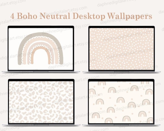 Neutral Boho Wallpaper for Laptop & Desktop Minimalist Wallpaper