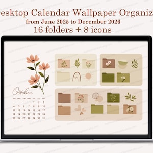 KALENDER 2026 Desktop Hintergrundbilder Tapete Boho Studenten College Arbeit Business, Mac Windows Desktop Ordner, Blumen
