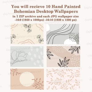 Boho Desktop Wallpaper , Laptop Wallpaper , MacBook Wallpaper , Warm Neutral Bohemian Background , Modern Wallpaper , Cream Background image 2