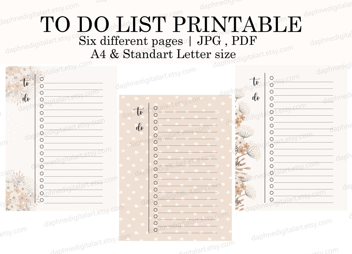 Minimal to Do List Printable Simple Tasks List Template - Etsy