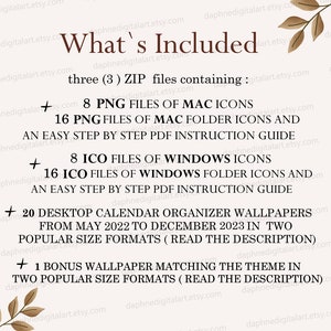 Desktop Wallpaper Organizer With Calendar 2023 Mac Windows - Etsy