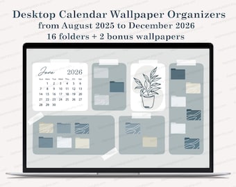 CALENDARIO 2026 Fondo de pantalla de escritorio Organizador de escritorio Boho Estudiantes Universidad Trabajo Negocios, Carpetas de escritorio Mac Windows, Arte lineal minimalista