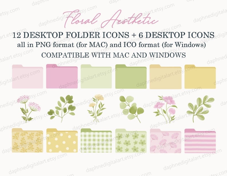 Plants Desktop Icons Desktop Folder Icons for MAC & Windows Etsy