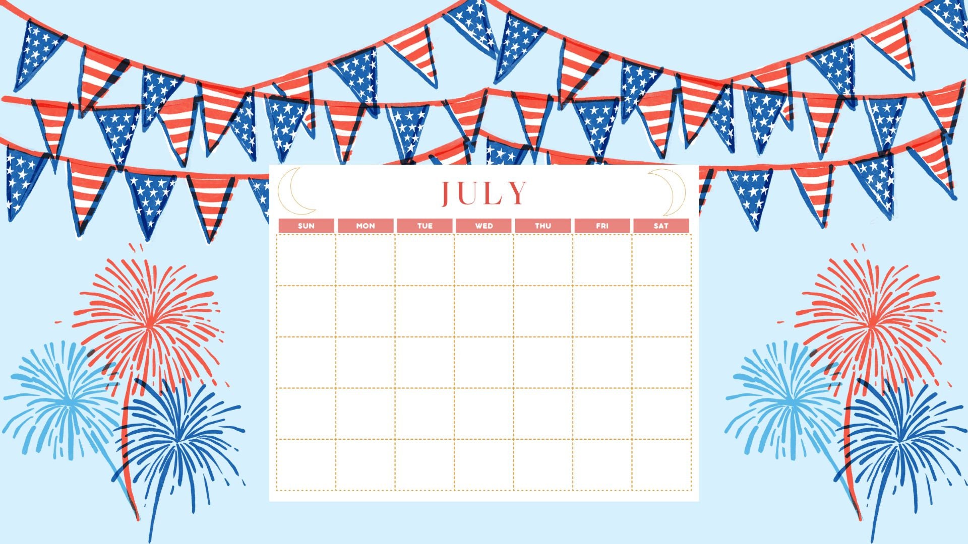 Digital Printable Monthly Calendar Download - Etsy