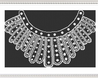 RBG Dissent Collar Cross Stitch Pattern Download