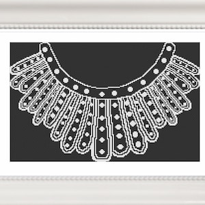 RBG Dissent Collar Cross Stitch Pattern Download