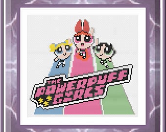 Fun Easy Cross Stitch Powerpuff Girls Cartoon