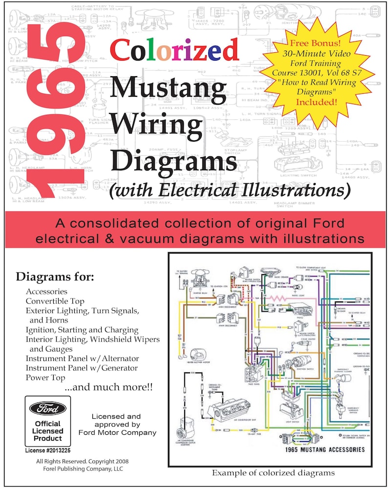 1965 Colorized Mustang Wiring Diagrams - Etsy
