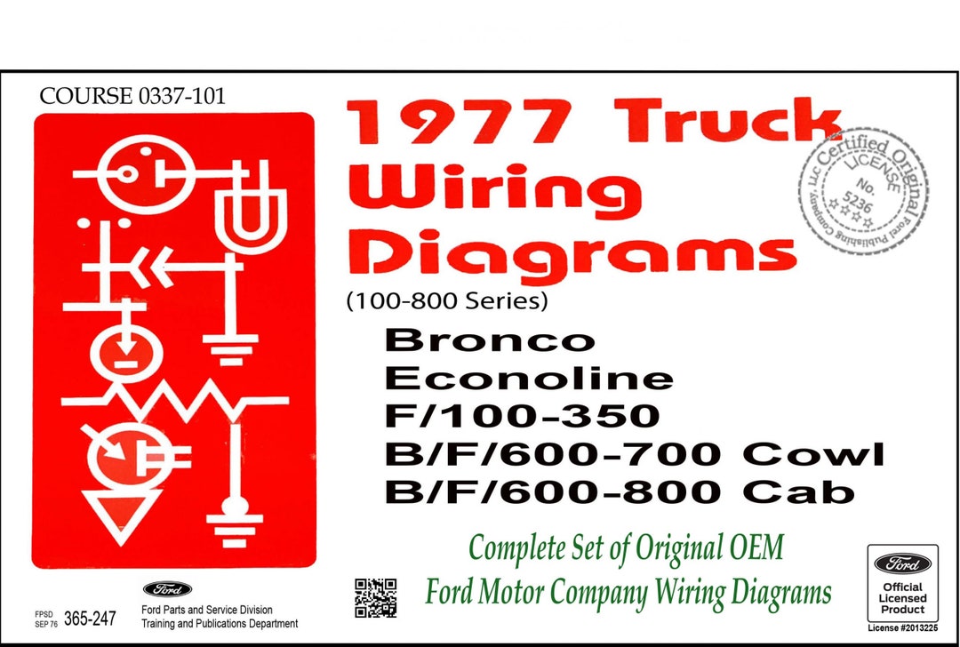 1977 Ford Truck Wiring Diagrams (100-800) - Etsy