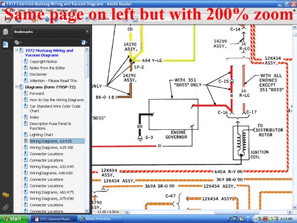1972 Colorized Mustang Wiring Diagrams - Etsy