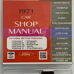 1971 Ford Car Shop Manual (Vol I-V) (USB)