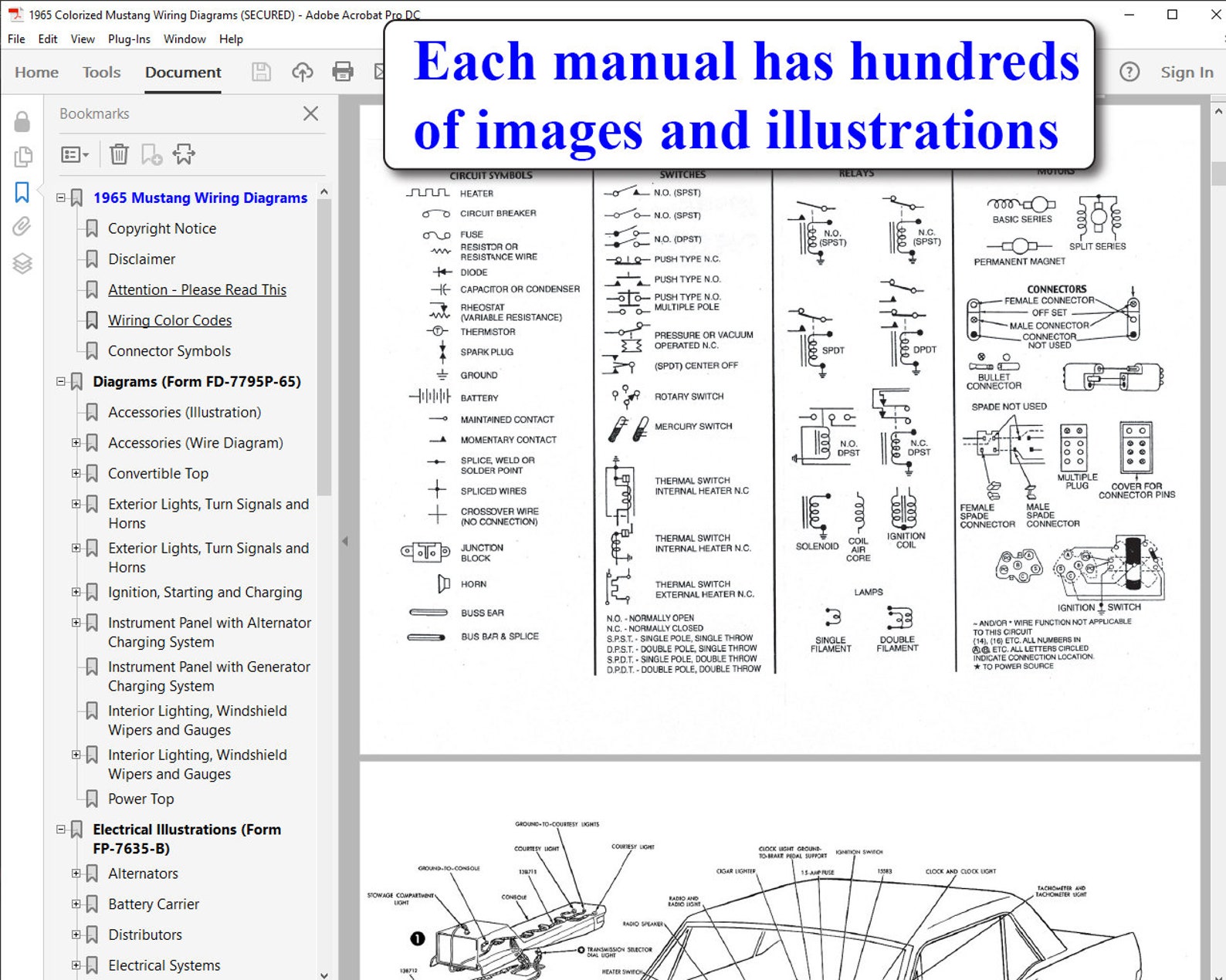 1965 Colorized Mustang Wiring Diagrams USB - Etsy