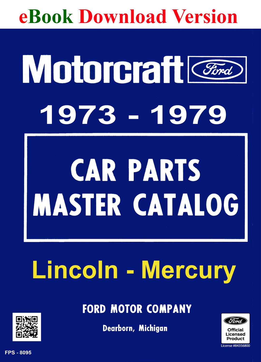 19731979 Lincoln Mercury Car Parts Master Catalog (eBook Download