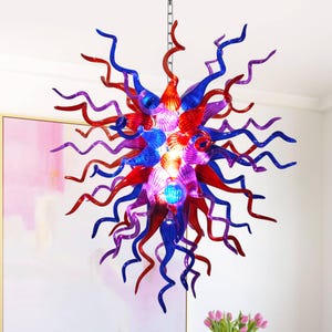 Hand-Blown Glass Chandelier – Enchanted Starlight Chandelier|Artistic Glass Pendant Light