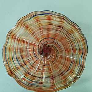 1PC Mundgeblasen Murano Stil Glas Wandplatte D32 &quot;- Wirbeln Multicolor Art Decor