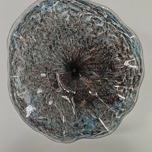 1PC Mundgeblasener Murano Style Glas Wandteller, D32&quot;- &quot;&quot;Nebula Tiefe&quot;&quot;