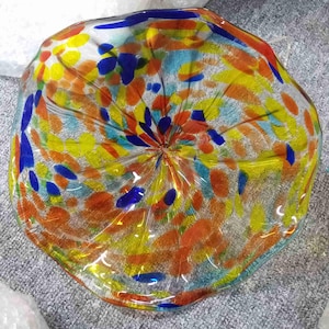1PC Murano Stil Servierplatte Flecks Konfetti Multi Farben Gepunktet Wand befestigt Glasplatte D30 cm