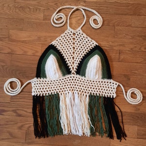 CROCHET PATTERN Fringeworthy Festival Top Crochet Bralette Crochet Crop Top Pattern Fringe Top Womens Summer Top Instant Download PDF
