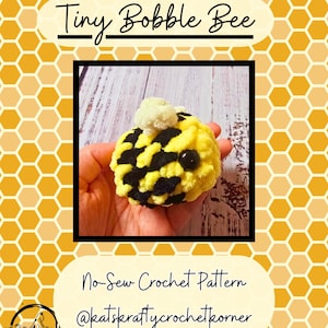 CROCHET PATTERN Tiny Bobble Bee Amigurumi Pattern Crochet Stuffed Animal Crochet Toy Instant Download Baby Shower Gift PDF Bumblebee Queen