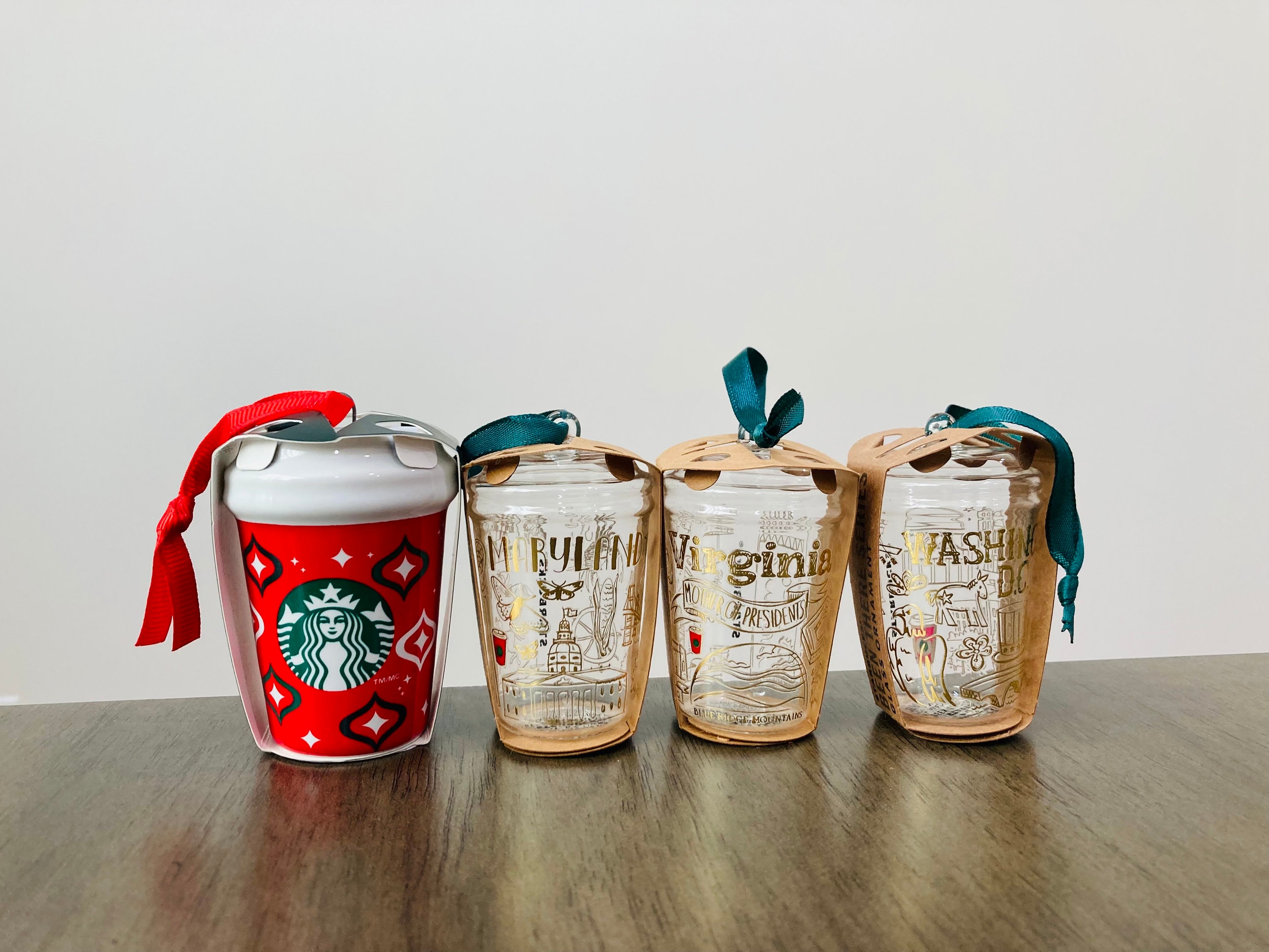 2023 Starbucks Christmas Ornament and DMV Ornament Set 
