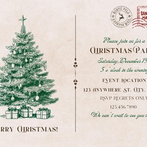 Faire-part de Noël| Dîner de Noël| Modèle d'invitation| Modifier la toile| Invitation festive