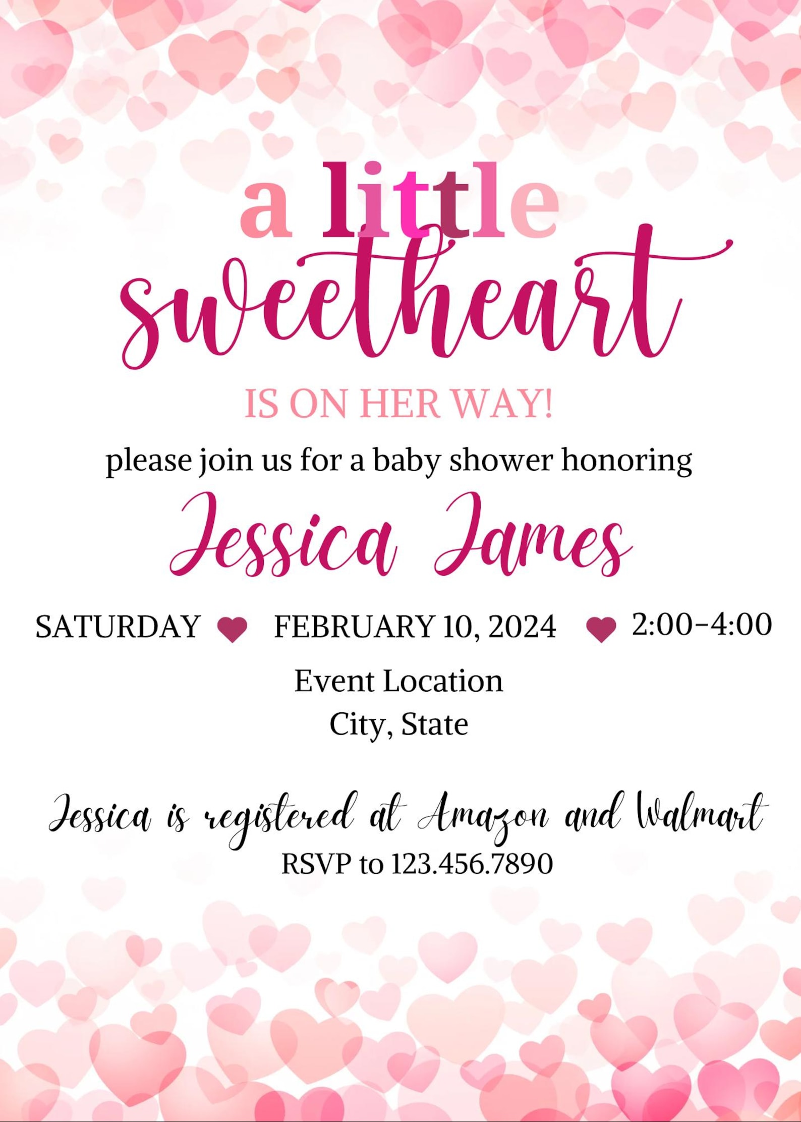 Valentines Baby Shower Baby Shower Girl Baby Shower Sweetheart