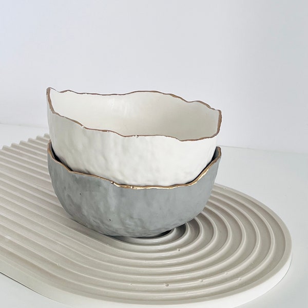 Concrete Bowl minimal concrete Bowl Planter pot Jewelry holder Cement bowl Candle vessel - Abstract