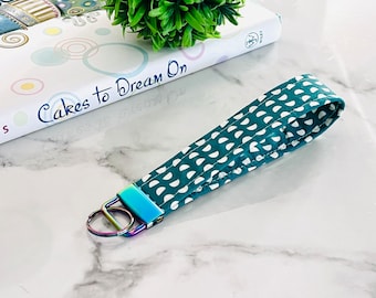 Keychain Wristlet, Key Fob, Rifle Paper Co Key Wristlet, Fabric Keychain, Floral Keychain, Wristlet Keychain, Mini Keychain, Pebbles Green