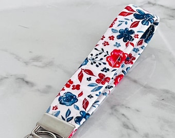 Keychain Wristlet, Key Fob,  Key Wristlet, Fabric Keychain, Floral Keychain, Wristlet Keychain, Mini Keychain, Made in Canada