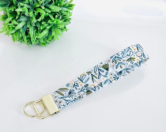 Key fob Wristlet 1” Custom Keychains, Key Fob, Floral and geometric for Mother’s Day gift safety - Dainty floral