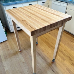 Eastern White Maple Butcher Block Table | Kitchen Island | Kitchen Cart | Kitchen Utility ...