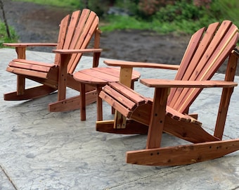 Tennessee Red Cedar Adirondack Rocking Chair | Fully Built Outdoor Seating | Cedar Porch Rocker | Rustic Premium Rocker | Cabin Furniture