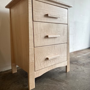 Figured Maple Night Stand | Bedroom Furniture | Bedroom Set | Dresser | End Table | Bold Modern