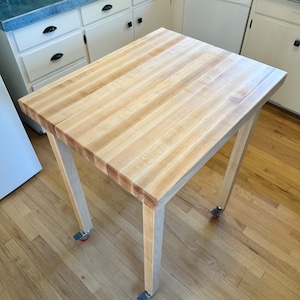 Eastern White Maple Butcher Block Table | Kitchen Island | Kitchen Cart | Kitchen Utility ...