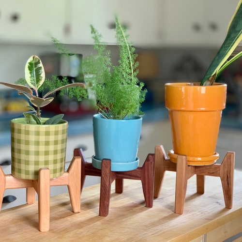 Mid Century Modern Table Top Plant Stand Plant Stand Small Etsy