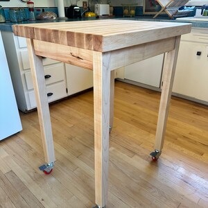 Eastern White Maple Butcher Block Table | Kitchen Island | Kitchen Cart | Kitchen Utility ...