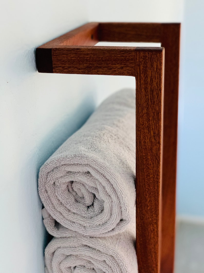 Towel Rack Wall Mount Hardwood Oil Finish Choose Your Size Etsy