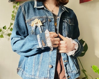 quilted denim pilot jacket