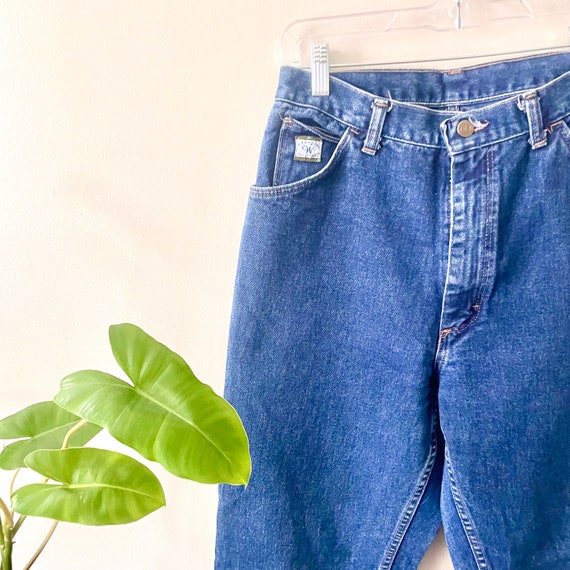 28” | vintage 90s womens mom jeans dark wash wran… - image 2