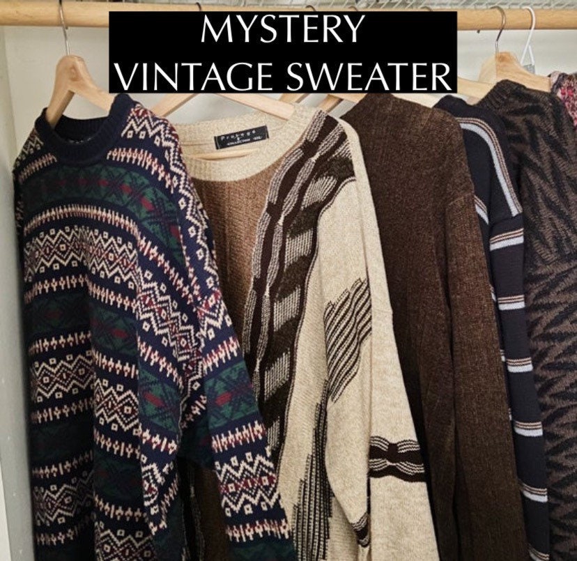 1 MYSTERY Vintage 90s Grandpa Sweater 