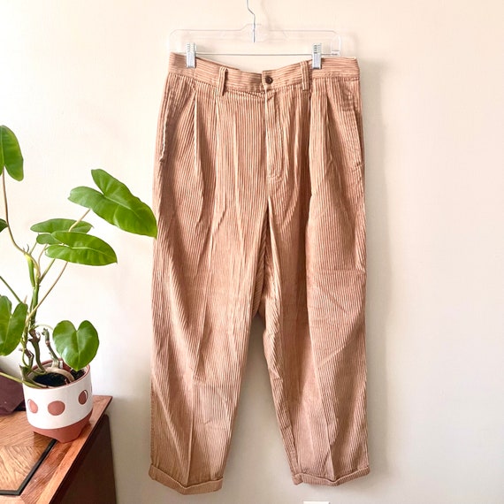 31” waist | vintage 90s women’s Corduroy pants pl… - image 1