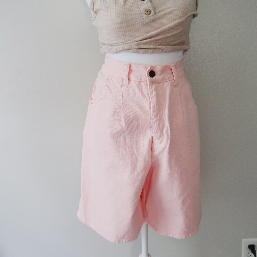 30 Vintage 90s Womens Pink Denim Shorts High Waisted High Etsy