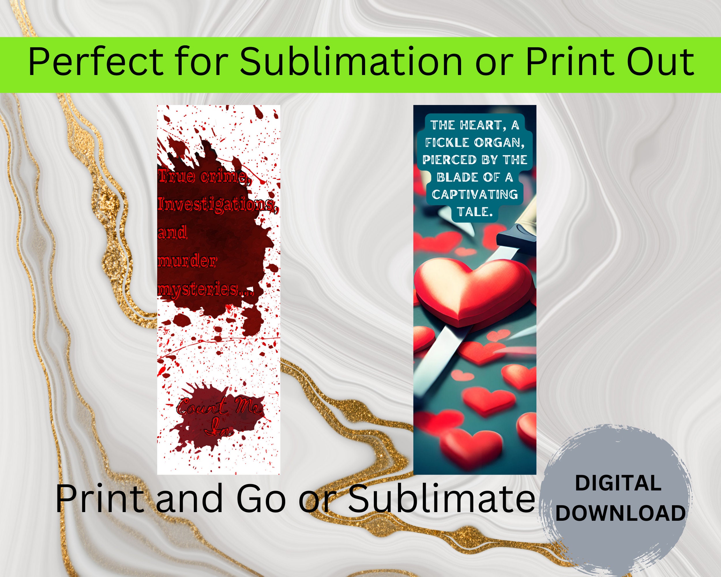 Crime Book Marks, Sublimation Book Mark Designs, Printable Book Mark ...